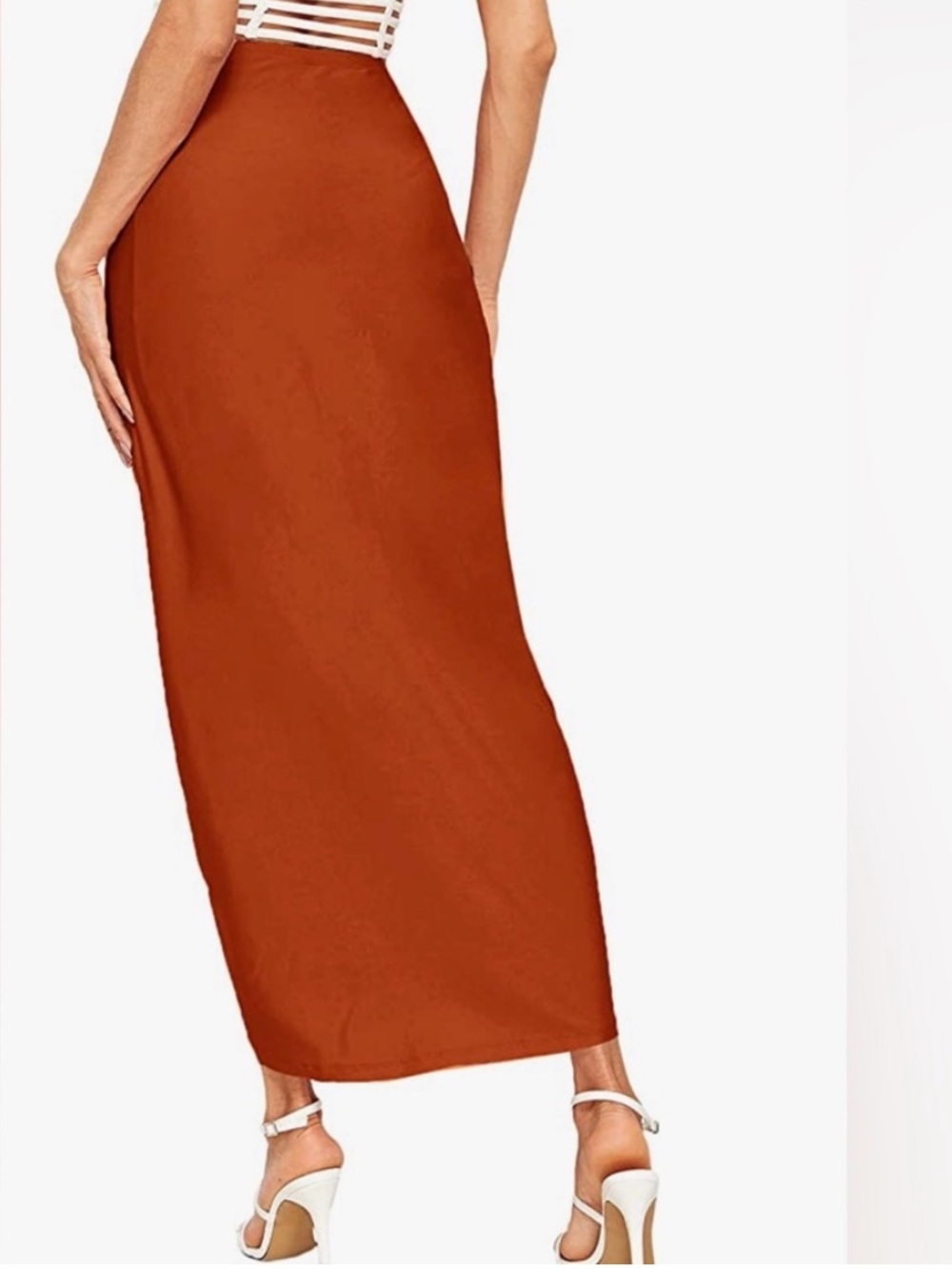🆕 ❤️ SHEIN maxi skirt Slit Asymmetrical Elastic High Waist Draped size XXL - Picture 3 of 7